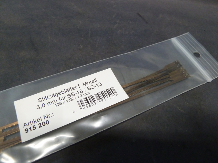 Stiftsägeblätter 3 mm f. Metall zu Dekupiersägen (SS-13/16)