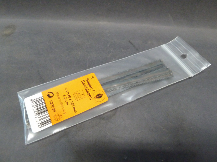 Stiftsägeblätter 6 mm f. Holz/Kunststoff zu Dekupiersägen (SS-13/16)