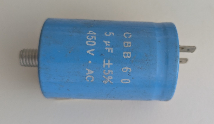 Kondensator   5uF/450V, 52x35mm, Steckanschluß